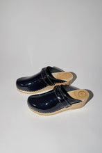 Load image into Gallery viewer, No.6 Bridget Clog on Mid Wedge in Navy Patent