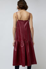 Load image into Gallery viewer, No.6 Cologne Ruffle Dress in Bordeaux Faux Leather