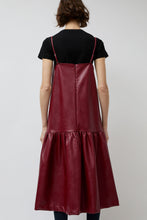 Load image into Gallery viewer, No.6 Cologne Ruffle Dress in Bordeaux Faux Leather