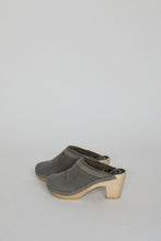 Load image into Gallery viewer, No.6 Dakota Shearling Clog on High Heel in Smoke Suede and Cloud