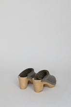 Load image into Gallery viewer, No.6 Dakota Shearling Clog on High Heel in Smoke Suede and Cloud