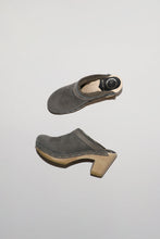 Load image into Gallery viewer, No.6 Dakota Shearling Clog on High Heel in Smoke Suede and Cloud