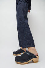 Load image into Gallery viewer, No.6 Dakota Shearling Clog on Mid Heel in Navy and Night