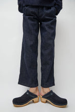 Load image into Gallery viewer, No.6 Dakota Shearling Clog on Mid Heel in Navy and Night