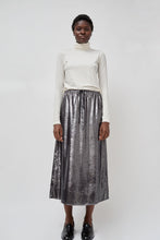 Load image into Gallery viewer, No.6 Inez Skirt in Silver Pony Hair