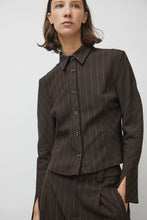 Load image into Gallery viewer, No.6 Linn Shirt in Brown Stripe