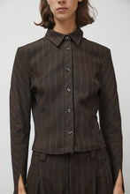 Load image into Gallery viewer, No.6 Linn Shirt in Brown Stripe