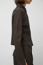 Load image into Gallery viewer, No.6 Linn Shirt in Brown Stripe