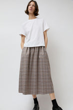 Load image into Gallery viewer, No.6 Nic Skirt in Light Grey Large Plaid with Purple Stripe