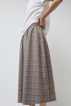 Load image into Gallery viewer, No.6 Nic Skirt in Light Grey Large Plaid with Purple Stripe