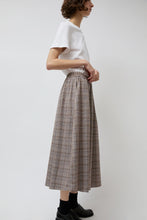 Load image into Gallery viewer, No.6 Nic Skirt in Light Grey Large Plaid with Purple Stripe