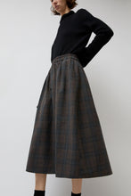 Load image into Gallery viewer, No.6 Nic Skirt in Small Dark Grey and Orange Plaid