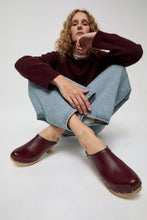 Load image into Gallery viewer, No.6 Old School Studded Clog on High Heel in Maroon