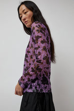 Load image into Gallery viewer, No.6 Rosa Turtleneck in Purple and Black Vineyard Lace