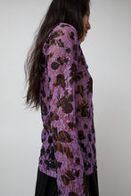 Load image into Gallery viewer, No.6 Rosa Turtleneck in Purple and Black Vineyard Lace