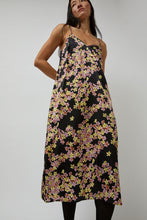 Load image into Gallery viewer, No.6 Sam Slip Dress in Black Pansy