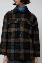 Load image into Gallery viewer, No.6 Wilson Jacket in Brown Black and Blue Plaid Boucle