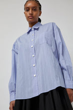 Load image into Gallery viewer, Nothing Written Timon Striped Cotton Shirt in Blue Stripe