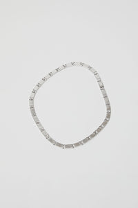 Numbering Rectangle Chain Link Necklace in Silver