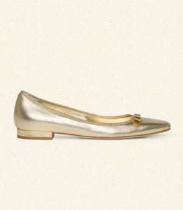 ODETTE BALLET FLAT -- GOLD METALLIC NAPPA