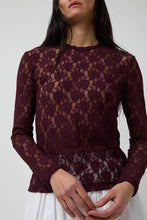 Load image into Gallery viewer, No.6 Ash Tee in Bordeaux Lace