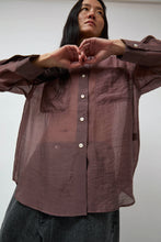 Load image into Gallery viewer, No.6 Lake Shirt in Plum Organza