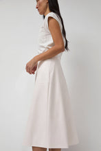 Load image into Gallery viewer, No.6 Lucy Patchwork Skirt in White Faux Leather