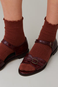 REMY SANDAL | BORDEAUX EMBOSSED LEATHER