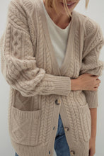 Load image into Gallery viewer, ROWENA CABLE KNIT CASHMERE CARDIGAN