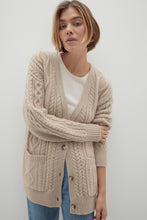 Load image into Gallery viewer, ROWENA CABLE KNIT CASHMERE CARDIGAN