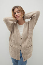 Load image into Gallery viewer, ROWENA CABLE KNIT CASHMERE CARDIGAN