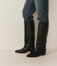 Load image into Gallery viewer, RIVIERA BOOT -- BLACK FAUX CROC