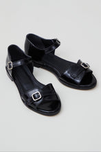 Load image into Gallery viewer, REMY SANDAL | BLACK POLISHED LEATHER