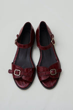 Load image into Gallery viewer, REMY SANDAL | BORDEAUX EMBOSSED LEATHER