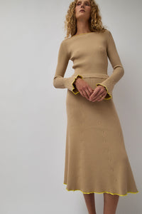 Rodebjer Fly Rib Skirt in Hazelnut