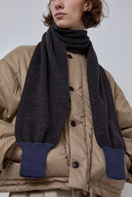 Load image into Gallery viewer, Rototo Sweater Sleeves Scarf in Charcoal and Dark Blue