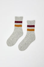 Load image into Gallery viewer, Rototo Tube Socks in Grey Burgundy and Dark Yellow