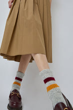 Load image into Gallery viewer, Rototo Tube Socks in Grey Burgundy and Dark Yellow