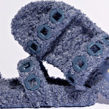 Load image into Gallery viewer, Milan Slide In Blue Faux Fur