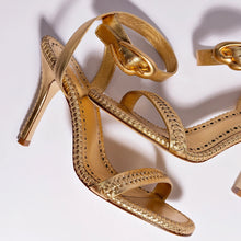 Load image into Gallery viewer, Verona Sandal In Gold Metallic Leather