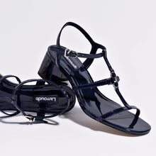 Load image into Gallery viewer, Hana Block In Navy Patent Leather