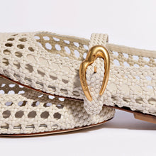 Load image into Gallery viewer, Verona Macrame Ballet Flat In Ivory Leather