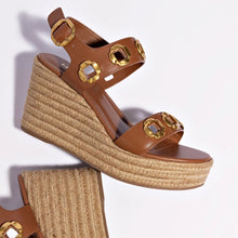 Load image into Gallery viewer, Milan Espadrille In Caramel Leather