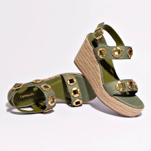 Load image into Gallery viewer, Milan Espadrille In Seaweed Raffia