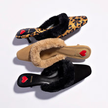 Load image into Gallery viewer, Amal Faux Fur Mule In Peanut Suede