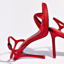 Load image into Gallery viewer, Angelina Sandal In Cherry Satin