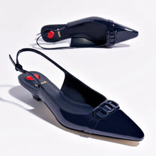 Load image into Gallery viewer, Franca Pump In Navy Patent Leather