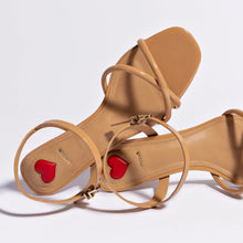 Load image into Gallery viewer, Charlotte Sandal In Tan Patent Leather