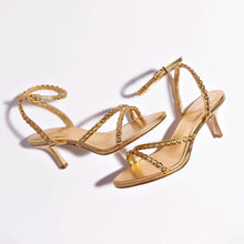 Load image into Gallery viewer, Milanina Mini Sandal In Gold Metallic Leather