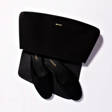 Load image into Gallery viewer, Venice Flat Mule and Pouch Kit In Black Suede